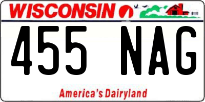 WI license plate 455NAG
