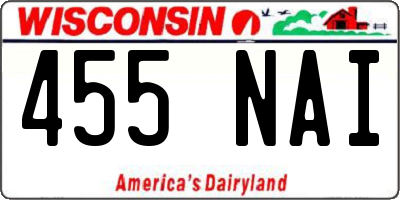 WI license plate 455NAI