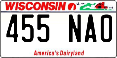 WI license plate 455NAO