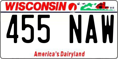 WI license plate 455NAW