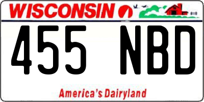 WI license plate 455NBD