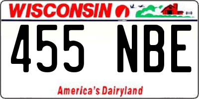 WI license plate 455NBE