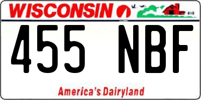 WI license plate 455NBF