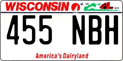 WI license plate 455NBH