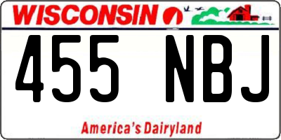WI license plate 455NBJ