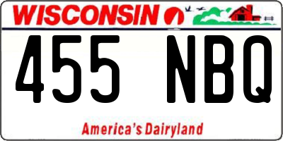 WI license plate 455NBQ