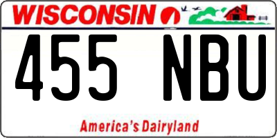 WI license plate 455NBU