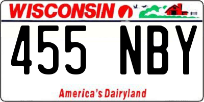 WI license plate 455NBY