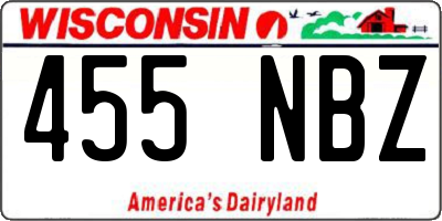 WI license plate 455NBZ