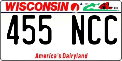 WI license plate 455NCC