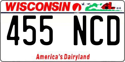 WI license plate 455NCD