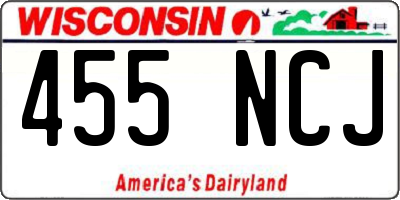 WI license plate 455NCJ