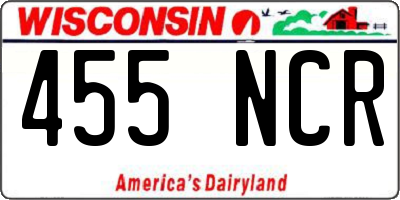 WI license plate 455NCR