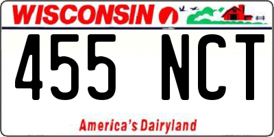 WI license plate 455NCT