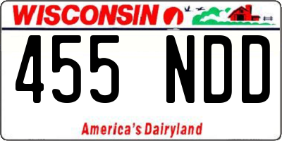 WI license plate 455NDD