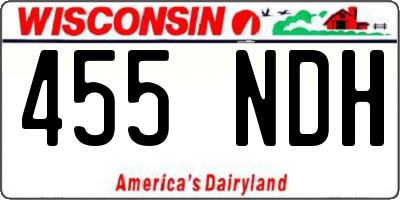 WI license plate 455NDH