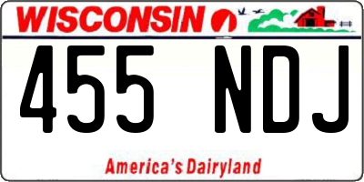 WI license plate 455NDJ