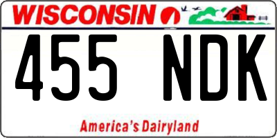 WI license plate 455NDK