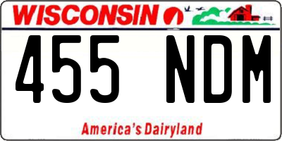 WI license plate 455NDM