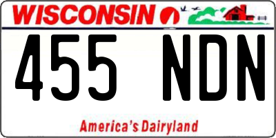 WI license plate 455NDN