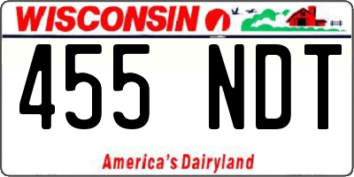WI license plate 455NDT