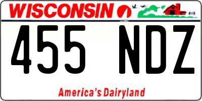 WI license plate 455NDZ