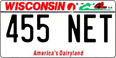 WI license plate 455NET