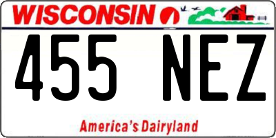 WI license plate 455NEZ