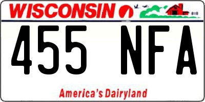WI license plate 455NFA