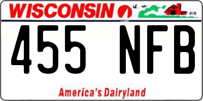 WI license plate 455NFB