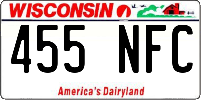 WI license plate 455NFC