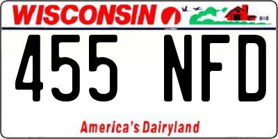 WI license plate 455NFD