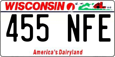 WI license plate 455NFE