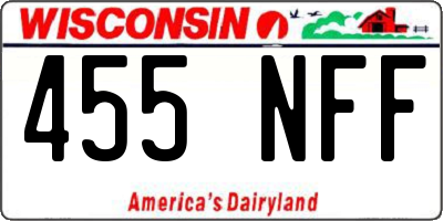WI license plate 455NFF