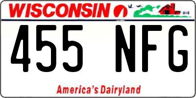 WI license plate 455NFG