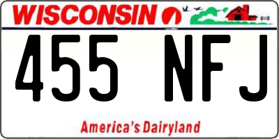 WI license plate 455NFJ