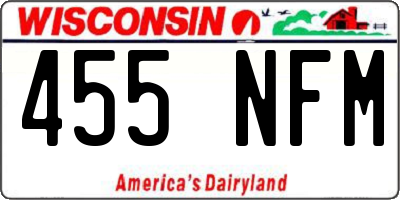 WI license plate 455NFM