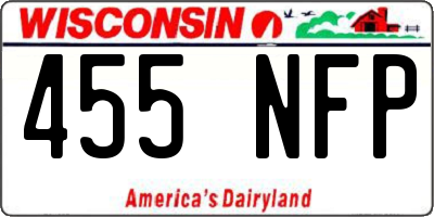 WI license plate 455NFP