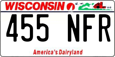 WI license plate 455NFR