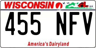 WI license plate 455NFV