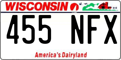 WI license plate 455NFX