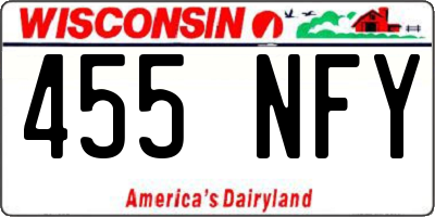 WI license plate 455NFY