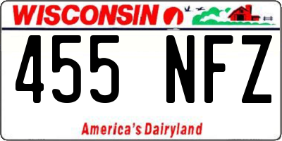 WI license plate 455NFZ
