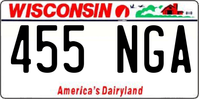 WI license plate 455NGA