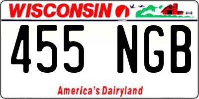 WI license plate 455NGB