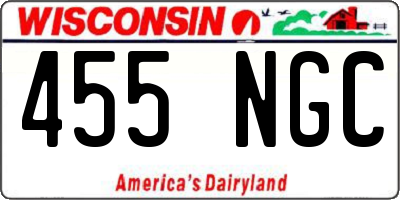 WI license plate 455NGC