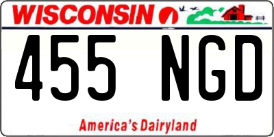 WI license plate 455NGD