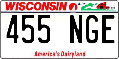 WI license plate 455NGE