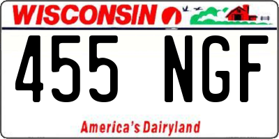 WI license plate 455NGF