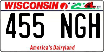 WI license plate 455NGH